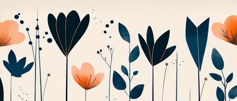Kleurrijke plantenwereld in een moderne stijl van Poster Art Shop
