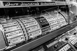 Jukebox song list in black and white by Troy Wegman