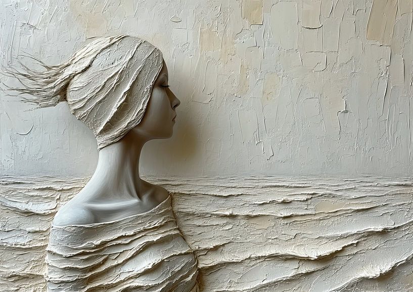 Women's bust Beige | Serene Textural Elegance by Art Whims