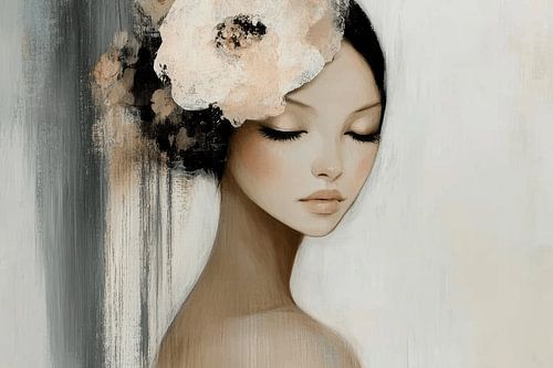 Modern portret in pastelkleuren