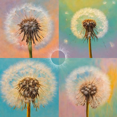 Dandelion in quarters