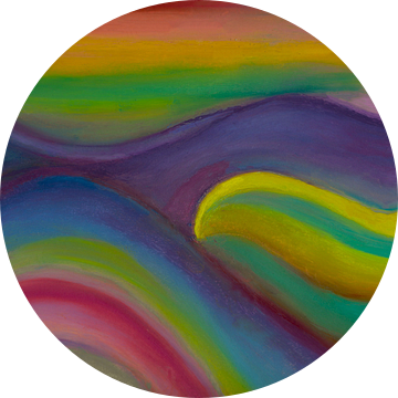 Terug met kleur naar de jaren 70. Handgeschilderd met oliepastel.