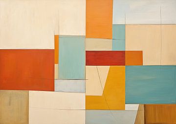 Kleur Balans | Abstracte Geometrie van Abstract Schilderij