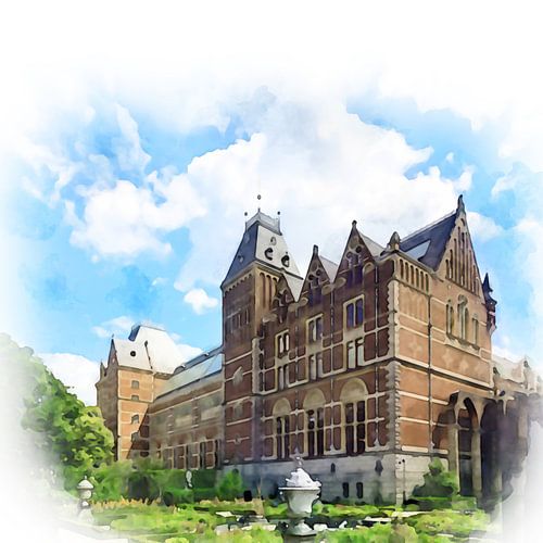 Amsterdam, Rijksmuseum en Museumtuinen.