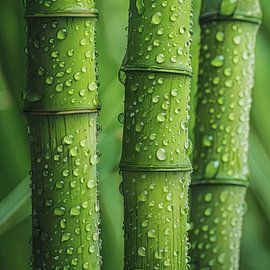 Zen bamboo - freshness and harmony in green by Poster Art Shop