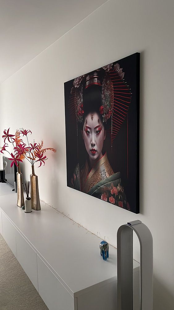 Portret van een geisha  van Carla van Zomeren 