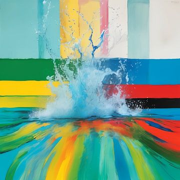 Abstract Water Splash Soft tones J57 by Team W 32 Gallery