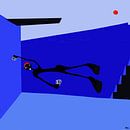 Verdiepend, dynamisch in blauw. van Martin Groenhout thumbnail