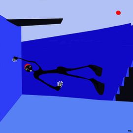 Tiefer, dynamischer in Blau. von Martin Groenhout