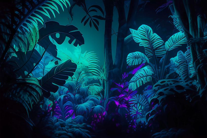 Forêt vierge de nuit par haroulita