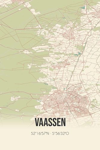 Alte Landkarte von Vaassen (Gelderland)