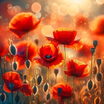 Poppies in a poppy field by Jessica Berendsen