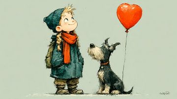 fille avec ballon sur Gelissen Artworks