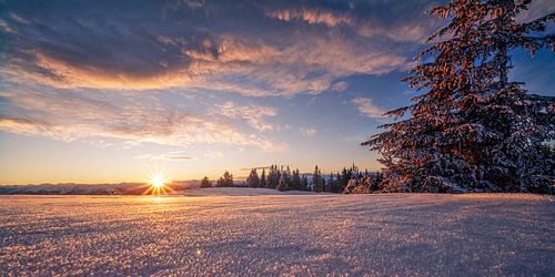 Mountain landscape "Sunset in Winter" by Coen Weesjes