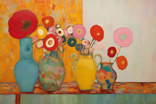 Super buntes Stillleben mit Blumen von Studio Allee