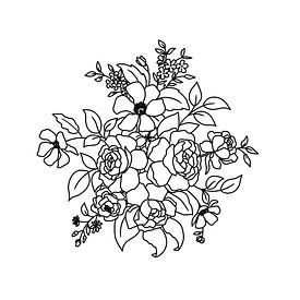 Illustratie van een boeket met rozen van KPstudio