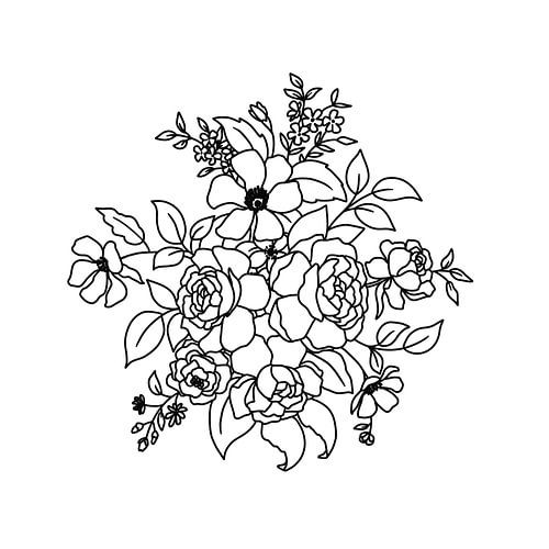 Illustratie van een boeket met rozen van KPstudio