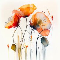 Abstract poppies