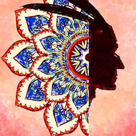 Profiel & Mandala‑Essentie in Aquarel van Atelier Monadikós