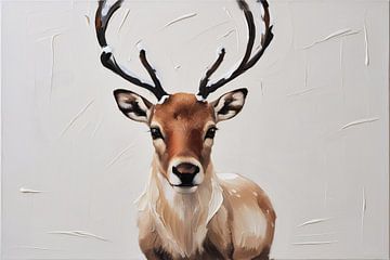 Elegant schilderij van een hert van Art & Soul Creations