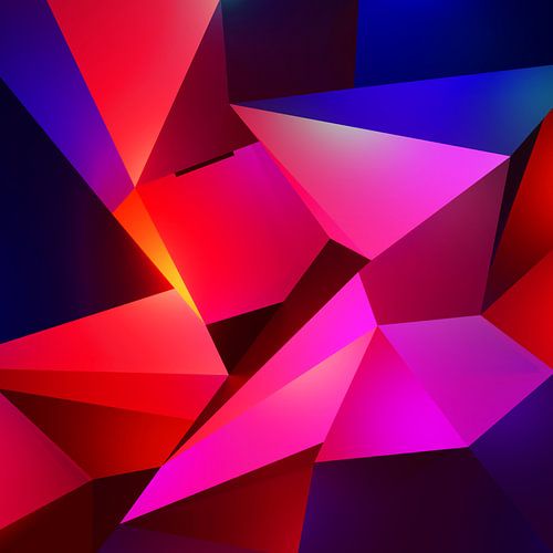 Modern abstract schilderij met uil in de nacht