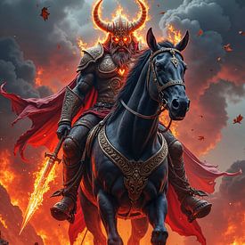 HELVAR - Een Viking uit de hel op zijn strijdros van INFERAURUM