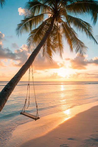 Hammock on the beach by Poster Art Shop