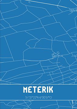 Blauwdruk | Landkaart | Meterik (Limburg) van Rezona