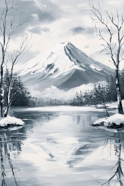 Montagne couverte de neige par Poster Art Shop