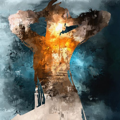 Dancing in the night / Dancing in the dark I - Abstract portrait of a dancer