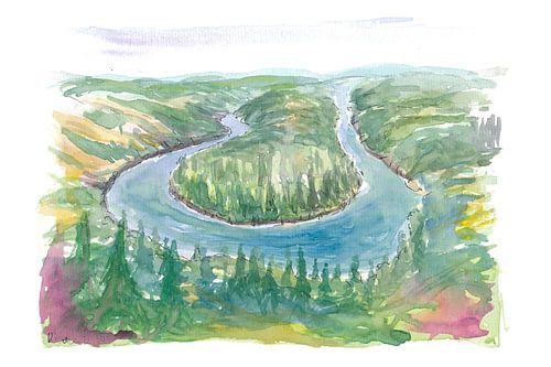 Boucle de la Sarre Etonnante grande boucle sur la Sarre en Allemagne