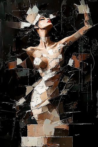 Abstract kubistisch portret vrouw