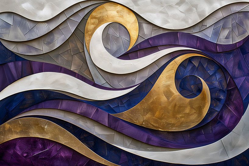Gold &amp; Purple Waves by Jacky