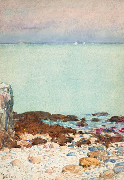 Childe Hassam,low tide, Islands of Schools by finemasterpiece