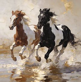 The Beauty of Horses – Two Against the Wind von Johannas Art Creations