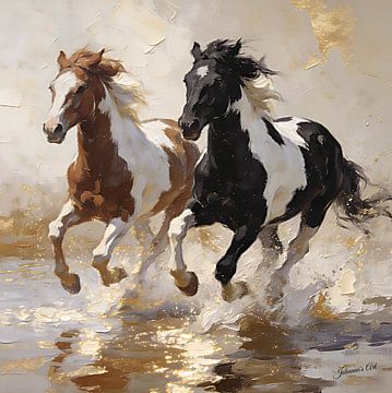 The Beauty of Horses – Two Against the Wind by Johannas Art Creations