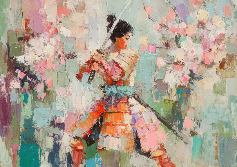 Dynamic samurai woman by Niklas Maximilian
