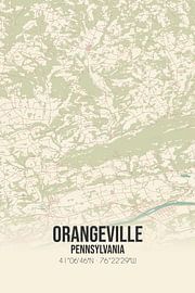 Vintage landkaart van Orangeville (Pennsylvania), USA. van Stad & Wand