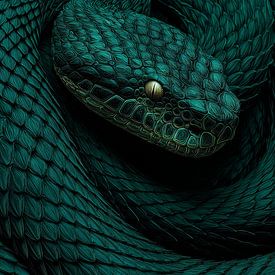 Schlange im Smaragdglühen der Gefahr von Eva Lee