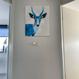 Klantfoto: Blauwe Hert van But First Framing, op canvas