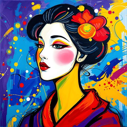 Kleurrijke geisha