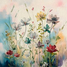 New Rural flowers and grasses painting by Studio Pieternel