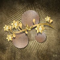 "Golden Blossom on Texture"