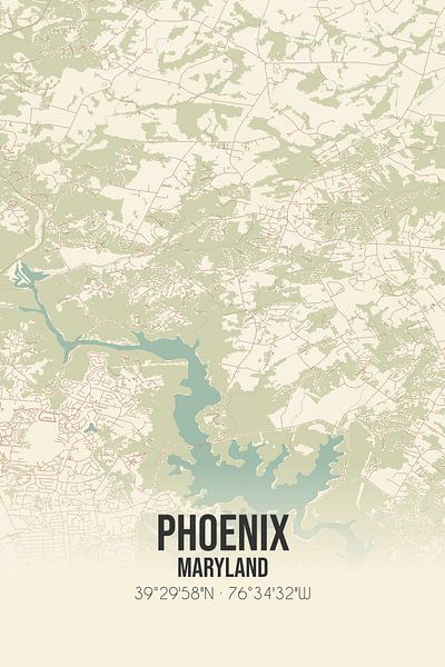 Vintage map of Phoenix (Maryland), USA. by Prints of Place