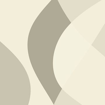 Abstracte organische vormen in neutrale kleuren nr. 9 van Dina Dankers