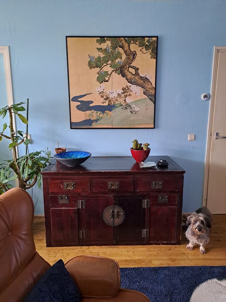 Paulownias et chrysanthèmes, Sakai Hoitsu 