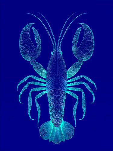 Illustration of an abstract Cancer in Blue