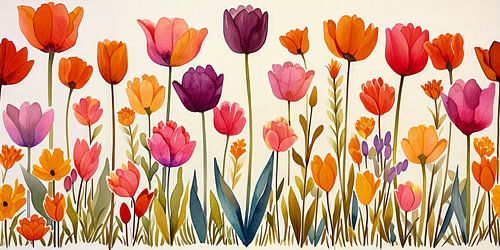 Aquarel van de Lente