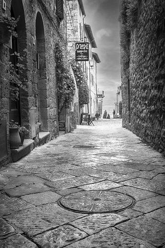 Straatbeeld Pienza, Toscane