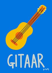 Kinderposter G – Gitarre | Verspielte Illustration für das Kinderzimmer